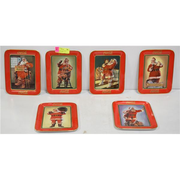 LOT OF 6 COCA-COLA SANTA COLLECTOR PLATES