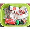 Image 1 : GREEN BIN FULL OF ASSORTED COCA-COLA MEMORABILIA