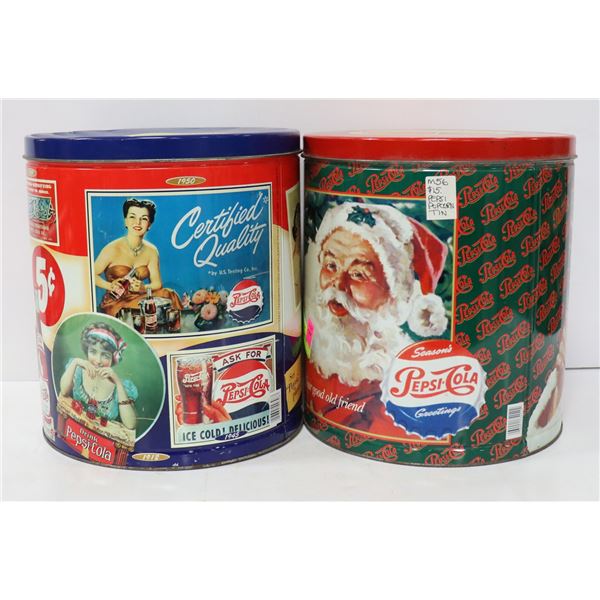 PAIR OF PEPSI POPCORN TINS APPROX 11  TALL