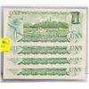 Image 2 : 4 UNCIRCULATED CONSEQUTIVE NUMBER $1 BILLS 1973