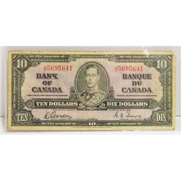 1937 CANADIAN $10 BILL