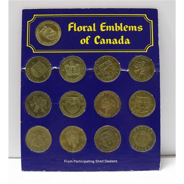 VINTAGE SET OF FLORAL EMBLEMS OF CANADA