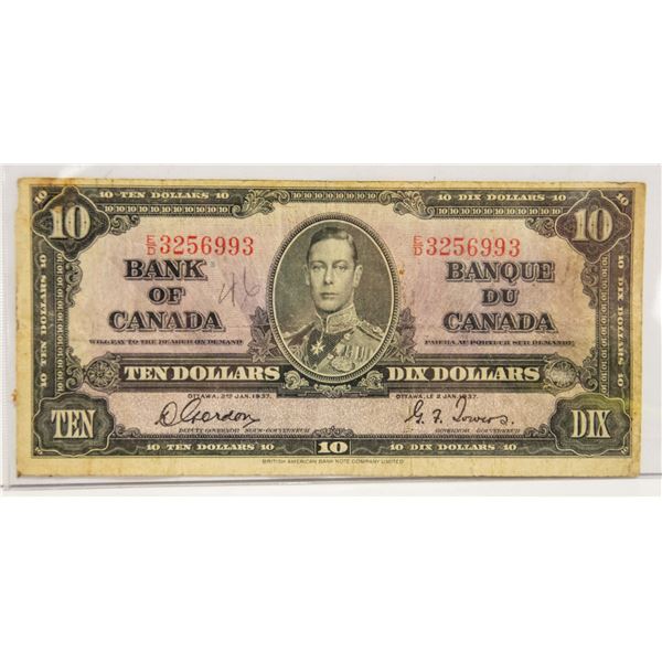 1937 CANADIAN $10 BILL