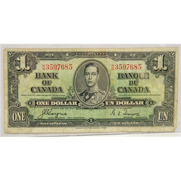 1937 CANADIAN $1 BILL