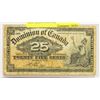 Image 1 : 1900 DOMINION OF CANADA 25 CENT BILL (SHINPLASTER)