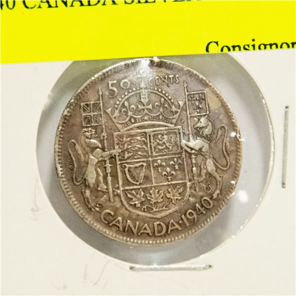 1940 CANADA SILVER HALF DOLLAR