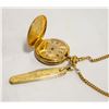Image 2 : GOLD PLATED HUNTER CASE POCKET WATCH W/ PEN KNIFE