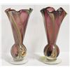 Image 1 : PAIR OF ART GLASS VASES APPROX 6" TALL