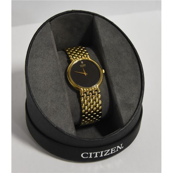 CITIZEN QUARTZ(WORKING) - GOLD TONED WATCH - NEW BATTERY