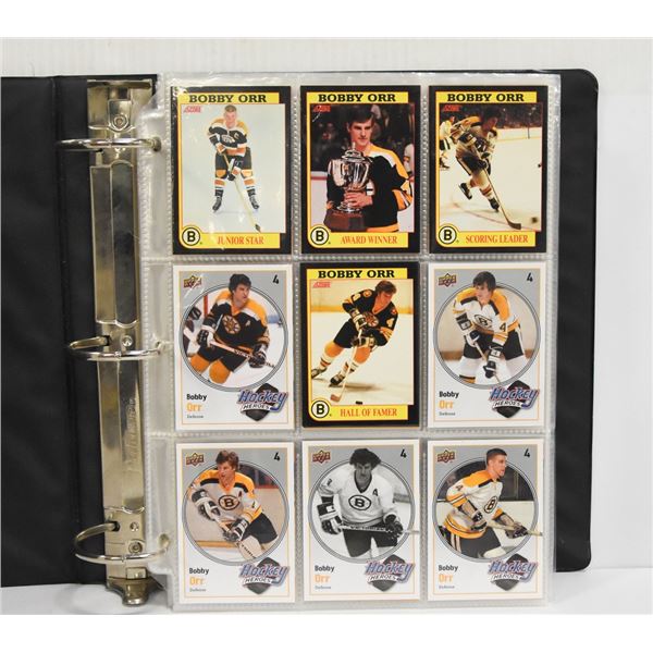 BINDER OF HOCKEY CARDS - VARIOUS YEARS AND BRANDS