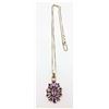 ESTATE 925 SILVER & AMETHYST PENDANT NECKLACE 16"