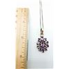 Image 2 : ESTATE 925 SILVER & AMETHYST PENDANT NECKLACE 16"