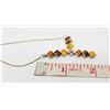 Image 2 : ESTATE 925 SILVER SHADES OF AMBER GEMSTONE NECKLAC