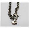 Image 3 : ESTATE 925 SILVER 22" CHAIN NECKLACE & SILVER TONE ROUND PENDANT.