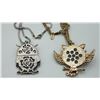 Image 3 : LOT OF SILVER/GOLDTONE RHINESTONE OWL PENDANATS