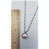 Image 2 : ESTATE 925 SILVER & PEARL PENDANT NECKLACE 16"