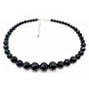 ESTATE 925 SILVER CLASP FACETED OBSIDIAN NECKLACE