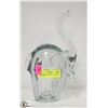 Image 1 : ART GLASS ELEPHANT, 10.5" TALL, W/STICKER