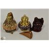 Image 1 : 4 ITEM LOT PERFUME ENAMEL WOOD SAIL BRASS