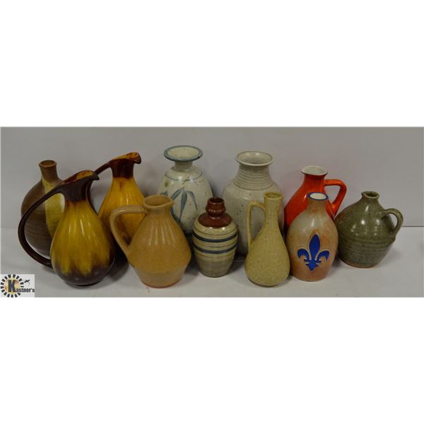 LOT OF 11 ASSORTED VASES + JARS