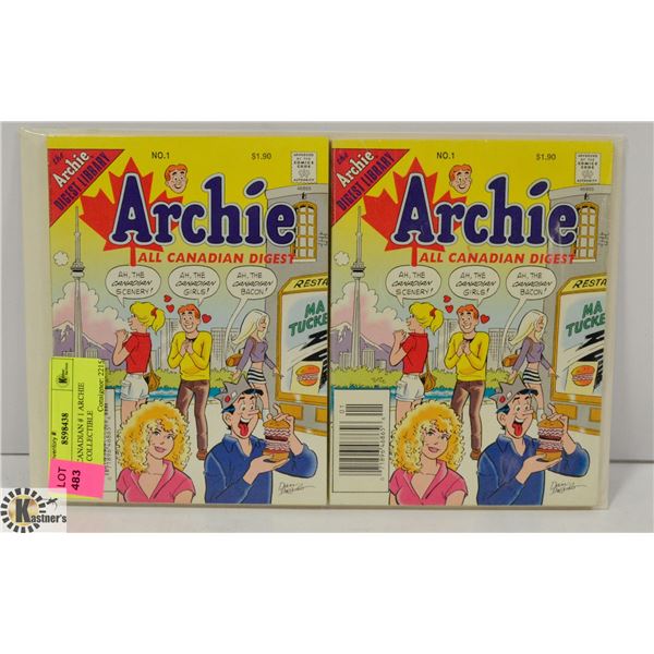 2 X ALL CANADIAN # 1 ARCHIE DIGESTS COLLECTIBLE