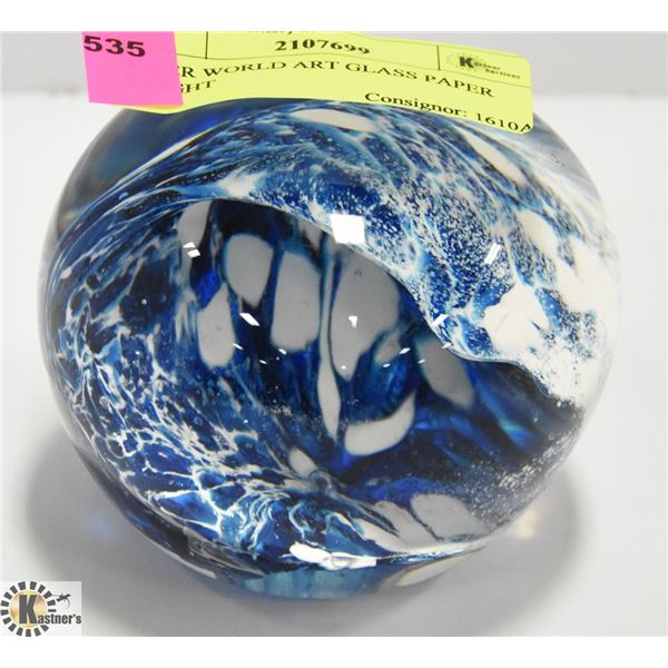 INNER WAVE ART GLASS PAPER WEIGHT