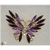 Image 1 : RHINESTONE BUTTERFLY BROOCH  MARQUIS CUT STONES