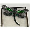 Image 1 : RHINESTONE DRAGONFLY BROOCH (GREEN)