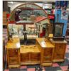 ANTIQUE VANITITY W/ MIRROR & BEDSIDE TABLE