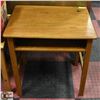 ANTIQUE SOLID WOOD SCHOOL DESK WITH INKWELL HOLE