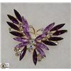 Image 1 : RHINESTONE BUTTERFLY BROOCH - MARQUIS CUT