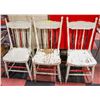 Image 1 : 3 ANTIQUE WOODEN CHAIRS - PAINTED WHITE