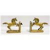 Image 1 : PAIR OF ANTIQUE BRASS HORSE BOOK ENDS
