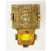 Image 1 : VINTAGE COVERED BRASS ASHTRAY W/ SHIP DESIGN