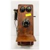 VINTAGE WOOD WALL TELEPHONE