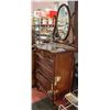 Image 2 : ANTIQUE CURVED FRONT DRESSER WITH MIRROR