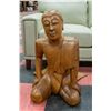 Image 1 : VINTAGE SOLID TEAK BURMESE BUDDHIST PRAYING MONK