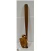 Image 1 : PRCHOICE BASEBALL MITT AND WOODEN BAT.