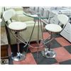 Image 1 : GLASS BISTRO TABLE APPROX 42" TALL WITH TWO CHAIRS