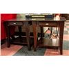 Image 1 : PAIR OF BROWN WOODEN END TABLES