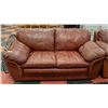 Image 2 : BROWN LEATHER COUCH SET (SOFA, LOVE SEAT, & CHAIR)