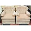 PAIR OF VINTAGE BEIGE SWIVVELING CHAIRS