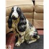 Image 1 : SOLID WOOD CARVED SPANIEL DOG STATUE 21" TALL