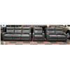 Image 1 : GREY LEATHER ELECTRIC RECLINING SOFA LOVESEAT AND