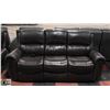 Image 2 : BROWN LEATHER NAILHEAD ELECTRIC RECLINING SOFA W/