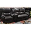 Image 1 : DAMAGED LEATHER ELECTRIC RECLINING LOVESEAT WITH