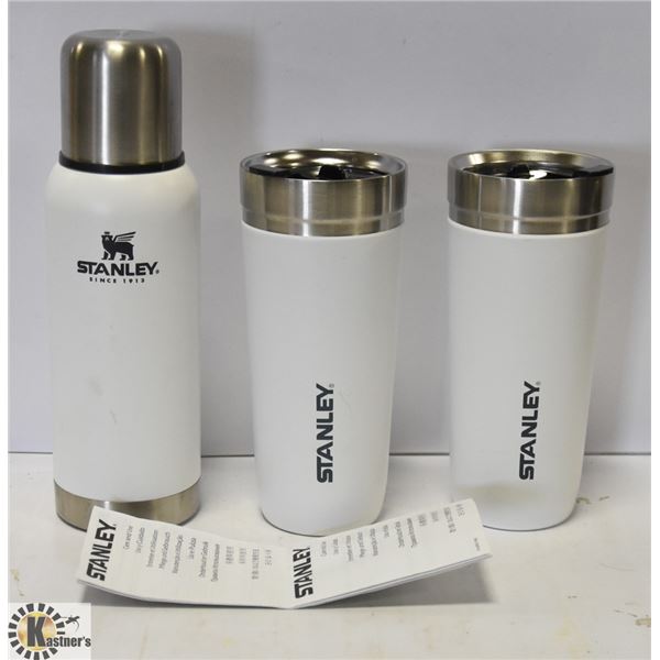 NEW STANLEY THERMOS & 2 MATCHING STANLEY GO MUGS