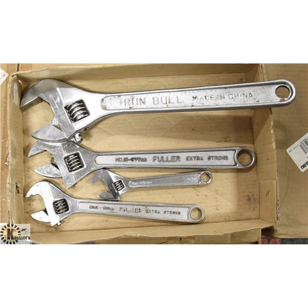 FLAT LOT OF 4 CRESENT WRENCHES