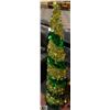 Image 1 : COLLAPSABLE GREEN/GOLD XMAS TREE W/ LIGHT KIT