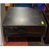 Image 1 : BLACK TABLE W/ METAL LEGS APPROX H-15" W-24" L-24"